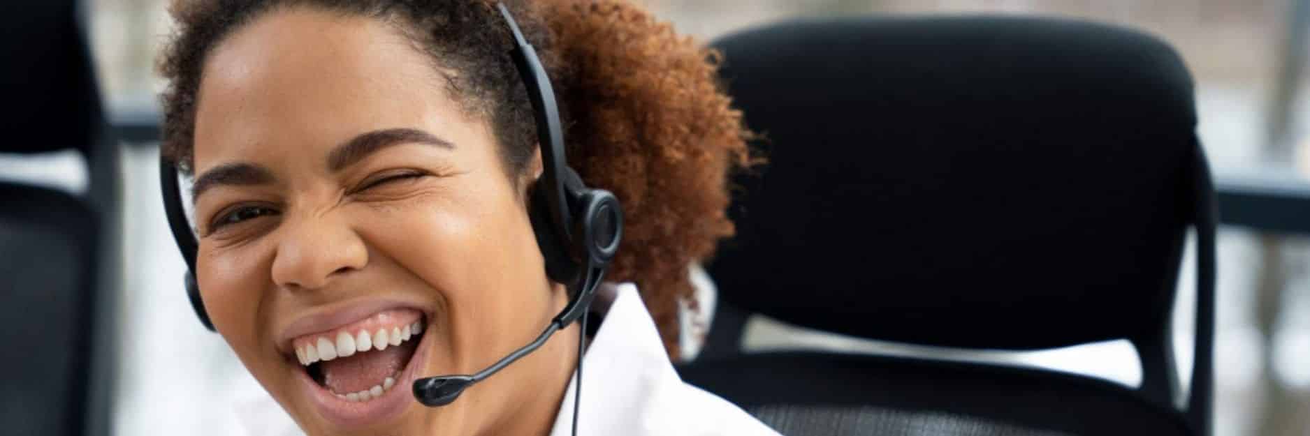 smiling contact center agents